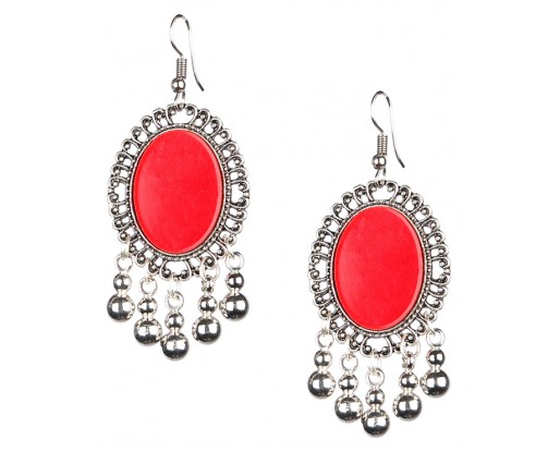 Silver Oxidized Earrings Jhumka Jhumki Bali Imitation Indian Bollywood Ethnic Wedding Jewelry H11
